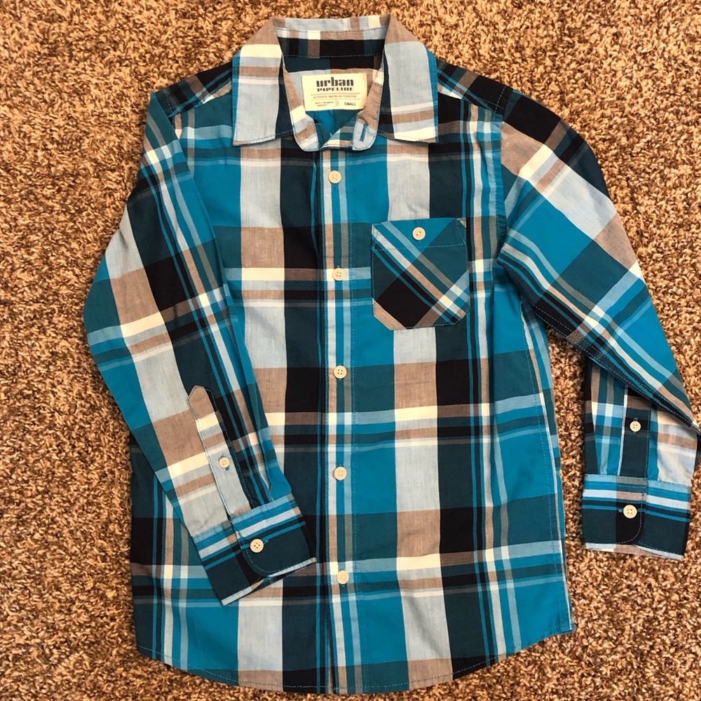 Boys Small Urban Pipeline Button Down Shirt